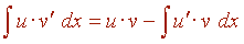 fórmula de la integral por partes